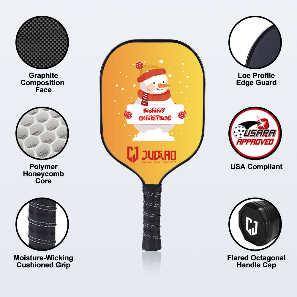 Christmas Snowman pickleball paddle